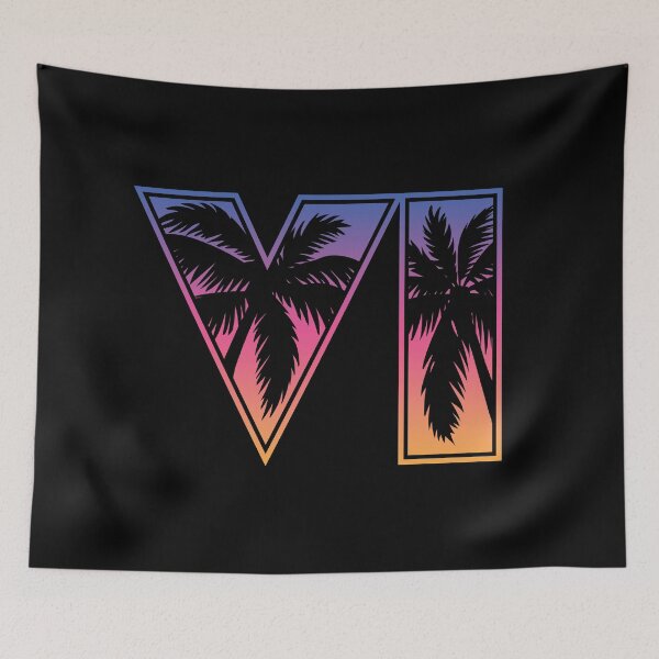 Item preview, GTA 6 Grand Theft Auto 6 Vice City Logo Sunset designed and sold by BubblePopRed.
