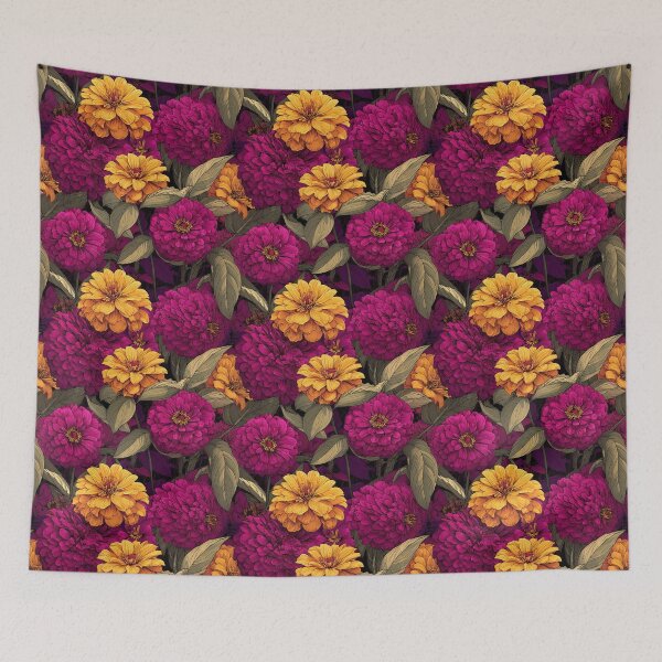 Item preview, Whimsical Zinnia Print - Flower Floral Pattern - Birthday Gifts For Her designed and sold by RoyalStarsPatts.