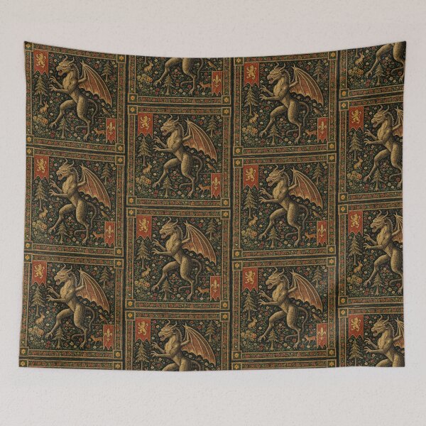 Item preview, Jersey Devil cryptid - Medieval tapestry style designed and sold by Vintage Designs +.