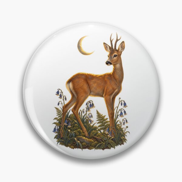 Item preview, Roe Deer | Moonlit Bluebell Wood Art | British Woodland Lover Gift designed and sold by Brackenlume Studio.