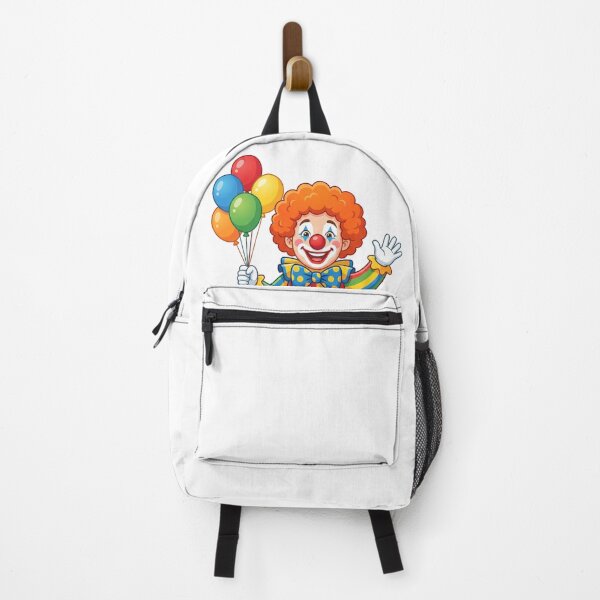 Item preview, Happy Waving Circus Clown Vector with Colorful Balloons designed and sold by KaleeDesigns.