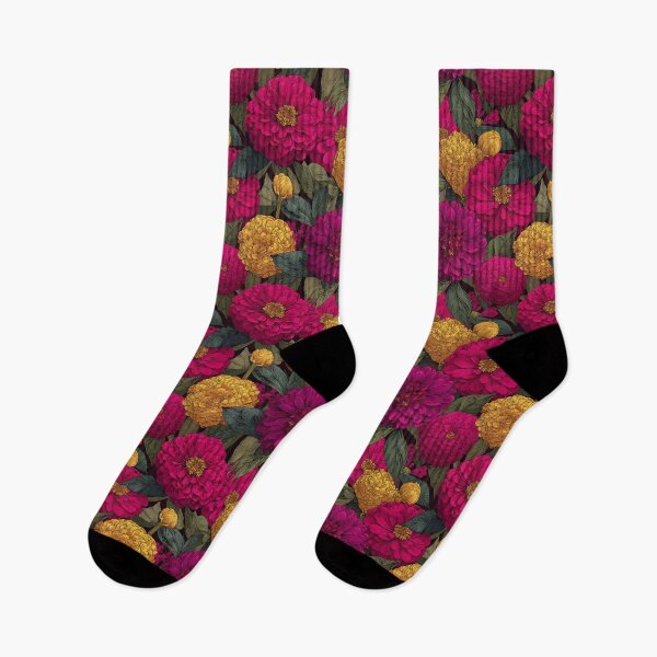 Item preview, Whimsical Zinnia Print  - Flower Garden Pattern - Birthday Gifts For Him designed and sold by RoyalStarsPatts.