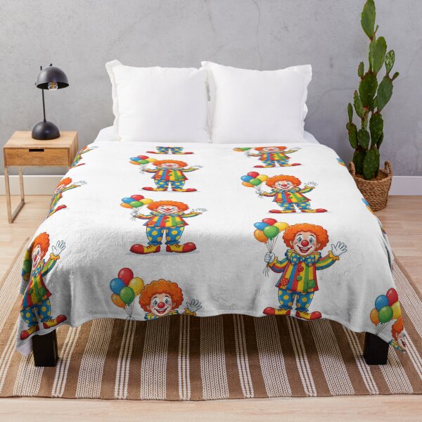 Item preview, Happy Waving Circus Clown Vector with Colorful Balloons designed and sold by KaleeDesigns.