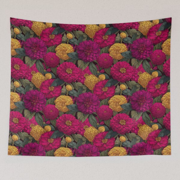 Item preview, Whimsical Zinnia Print  - Flower Garden Pattern - Birthday Gifts For Him designed and sold by RoyalStarsPatts.