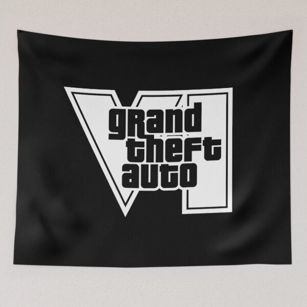 Item preview, GTA 6 Grand Theft Auto 6 Vice City Logo White designed and sold by BubblePopRed.