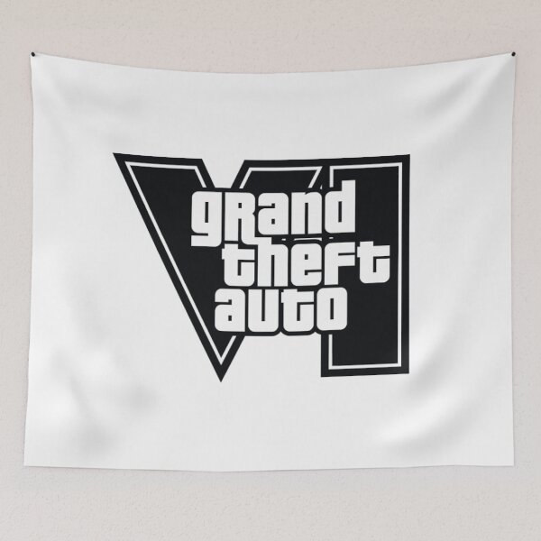 Item preview, GTA 6 Grand Theft Auto 6 Vice City Logo Black designed and sold by BubblePopRed.