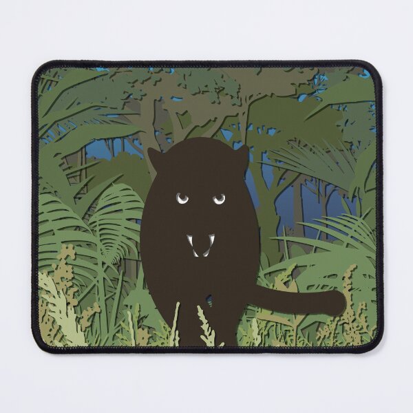 Item preview, Black panther jungle paper cutout with white eyes designed and sold by Keltoi-art.