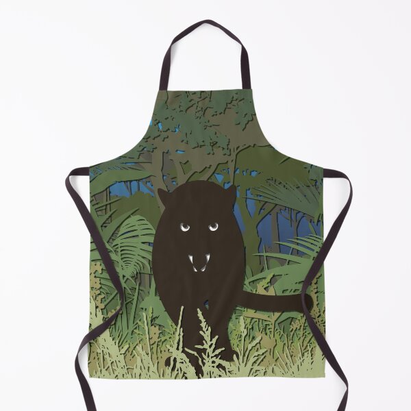 Item preview, Black panther jungle paper cutout with white eyes designed and sold by Keltoi-art.
