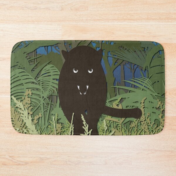 Item preview, Black panther jungle paper cutout with white eyes designed and sold by Keltoi-art.