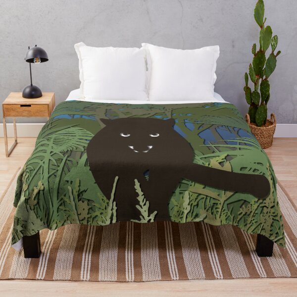Item preview, Black panther jungle paper cutout with white eyes designed and sold by Keltoi-art.