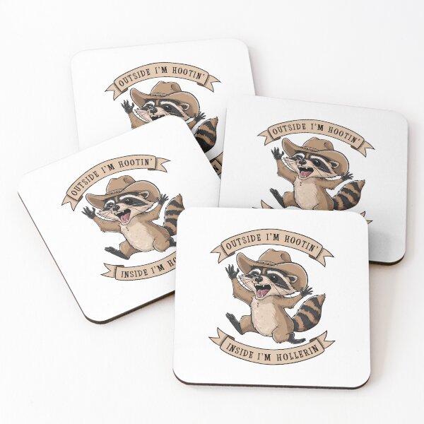 Item preview, Cowboy Raccoon Outside Hootin Inside Hollerin designed and sold by sazuii.