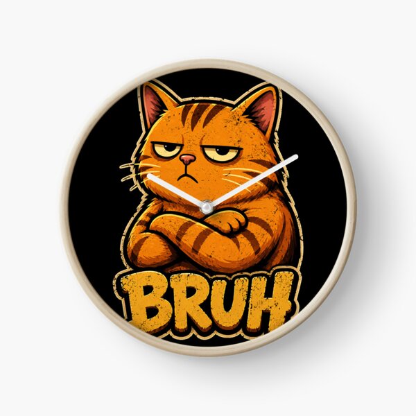 Item preview, Funny orange cat with bruh expression design designed and sold by rafaeltto.