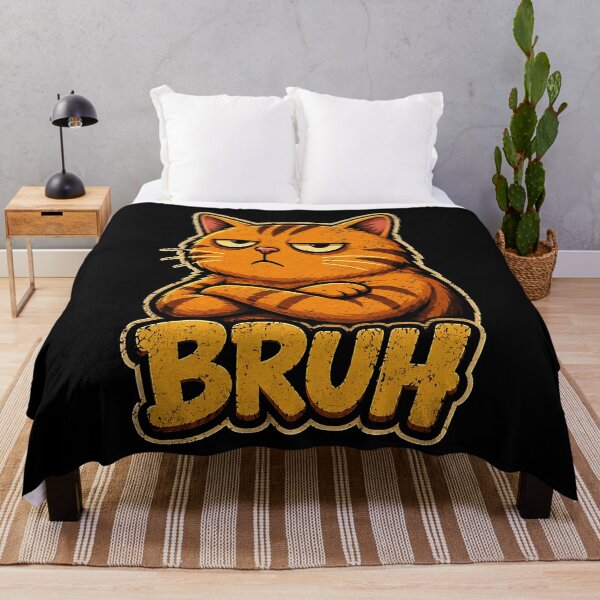 Item preview, Funny orange cat with bruh expression design designed and sold by rafaeltto.