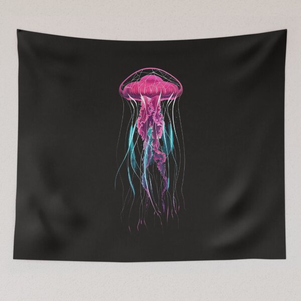 Item preview, A jellyfish with roots in neon colors designed and sold by STATIC SOUL.