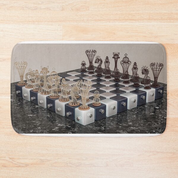 Item preview, 3D wireframe chess set, luxury art design designed and sold by Keltoi-art.