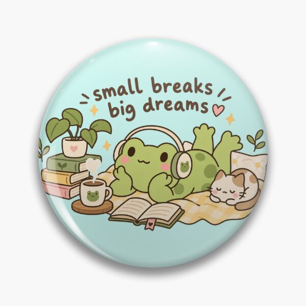 Item preview, Small Breaks Big Dreams – Cute Frog Reading with Coffee designed and sold by JrNergal.