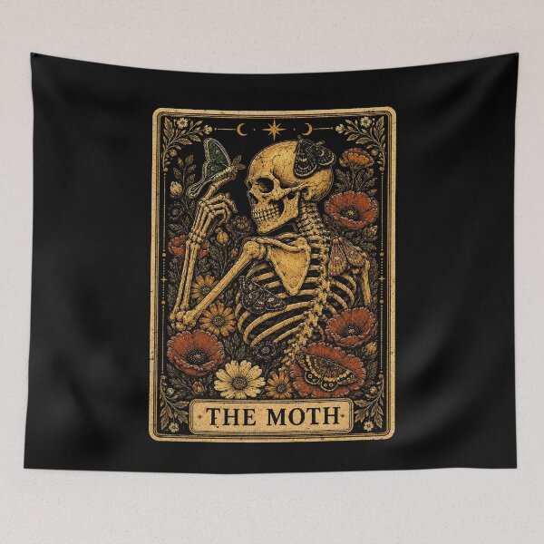 Item preview, Moth and Skeleton Floral Tarot Halloween  designed and sold by rafaeltto.