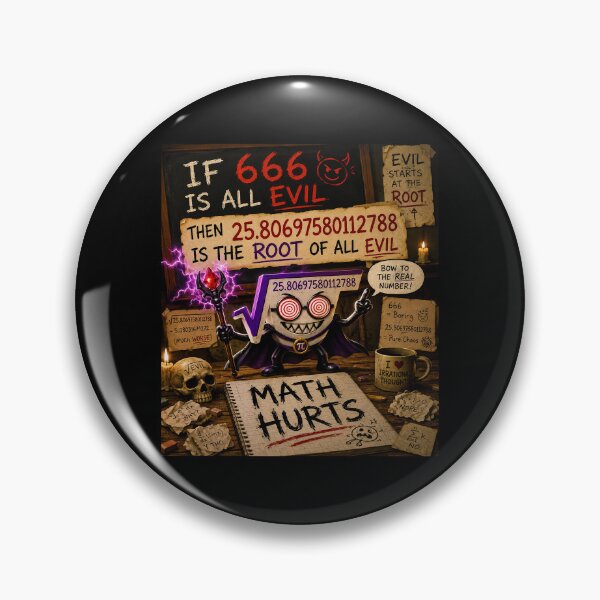 Item preview, HALLOWEEN COLLECTION - IF 666 IS ALL EVIL THEN 25.80697580112788 IS THE ROOT OF ALL EVIL MATH HURTS v3 designed and sold by WheelieGdArt.
