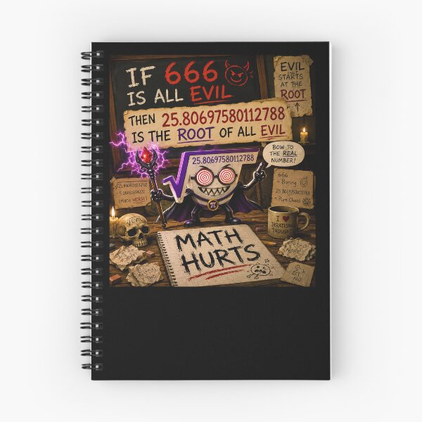 Item preview, HALLOWEEN COLLECTION - IF 666 IS ALL EVIL THEN 25.80697580112788 IS THE ROOT OF ALL EVIL MATH HURTS v3 designed and sold by WheelieGdArt.