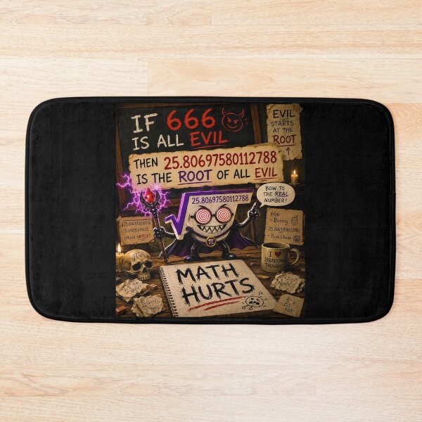 Item preview, HALLOWEEN COLLECTION - IF 666 IS ALL EVIL THEN 25.80697580112788 IS THE ROOT OF ALL EVIL MATH HURTS v3 designed and sold by WheelieGdArt.