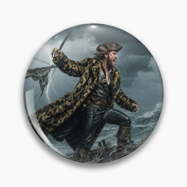 Item preview, Epic Storm Pirate Captain: Dark Fantasy Galleon Ship Art Print designed and sold by AfresStudio.