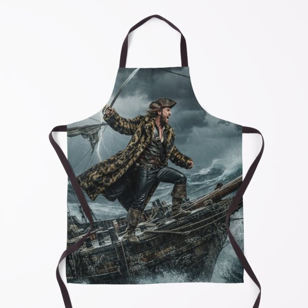 Item preview, Epic Storm Pirate Captain: Dark Fantasy Galleon Ship Art Print designed and sold by AfresStudio.