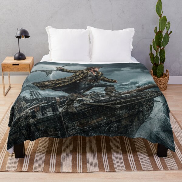 Item preview, Epic Storm Pirate Captain: Dark Fantasy Galleon Ship Art Print designed and sold by AfresStudio.
