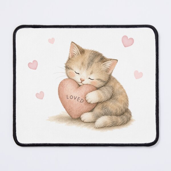 Item preview, Cute Cat with Hearts designed and sold by Birdsong Blessings.