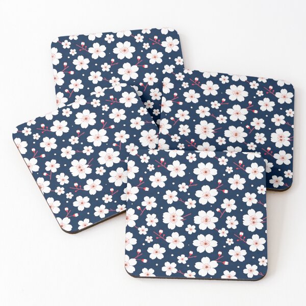 Item preview, Cherry Blossom Pattern on Blue Background designed and sold by DesignedOutside.