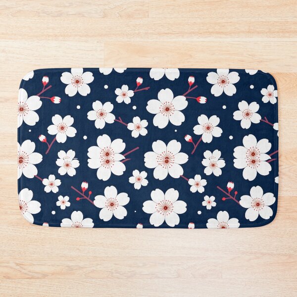 Item preview, Cherry Blossom Pattern on Blue Background designed and sold by DesignedOutside.