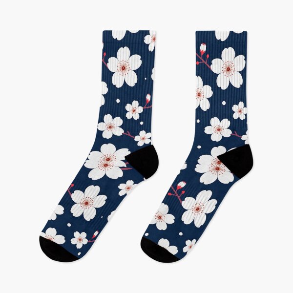 Item preview, Cherry Blossom Pattern on Blue Background designed and sold by DesignedOutside.