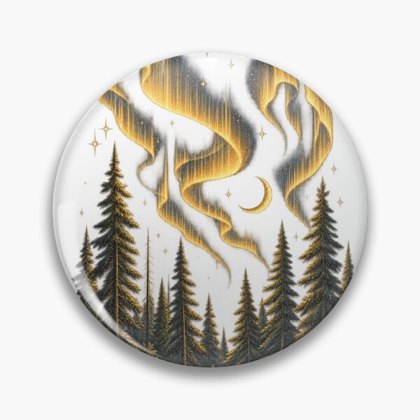 Item preview, Aurora Pine Forest | Moonlit Northern Lights Art | Celestial Nature Lover Gift designed and sold by Brackenlume Studio.