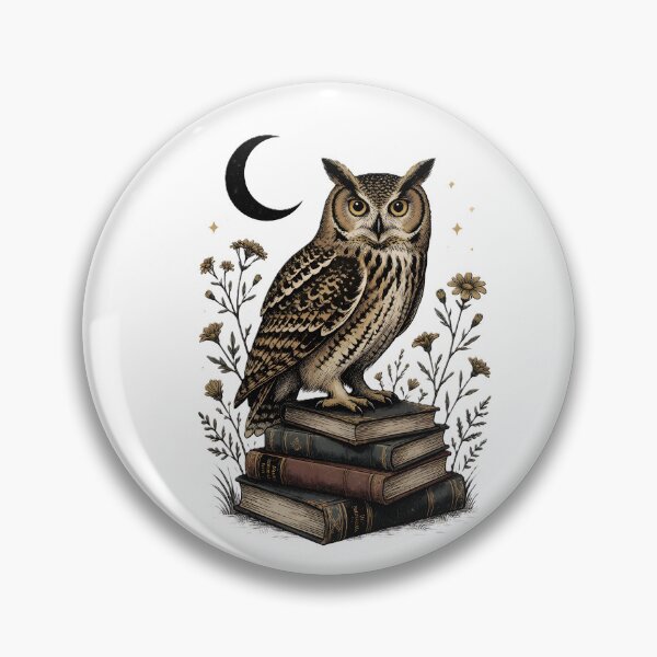 Item preview, Copy of Vintage Wise Owl Standing on Stack of Books Knowledge Art designed and sold by Pyt27.