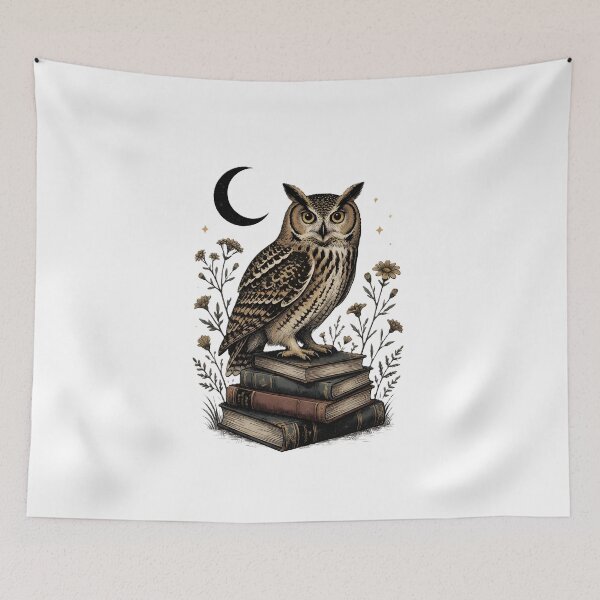 Item preview, Copy of Vintage Wise Owl Standing on Stack of Books Knowledge Art designed and sold by Pyt27.