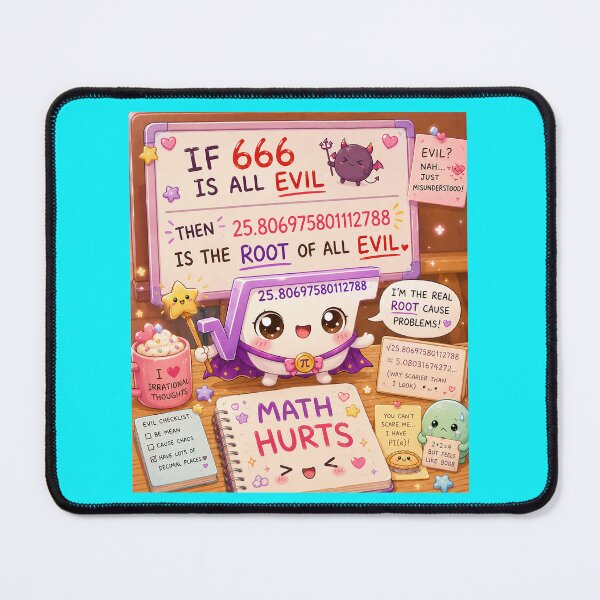 Item preview, HALLOWEEN COLLECTION - IF 666 IS ALL EVIL THEN 25.80697580112788 IS THE ROOT OF ALL EVIL MATH HURTS v2 designed and sold by WheelieGdArt.