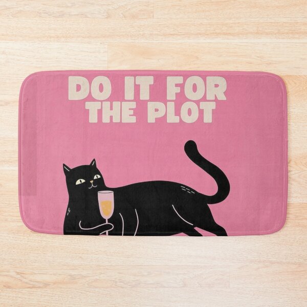 Item preview, Do It For The Plot Funny Black Cat Champagne Pink Poster designed and sold by cezzarie.