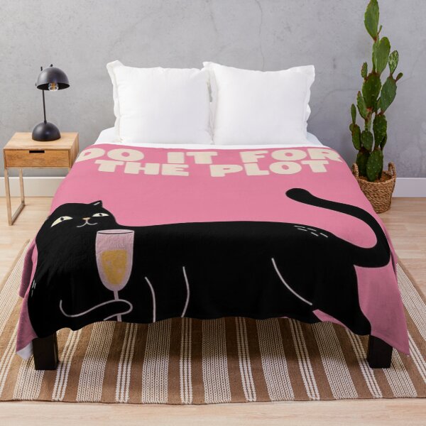 Item preview, Do It For The Plot Funny Black Cat Champagne Pink Poster designed and sold by cezzarie.