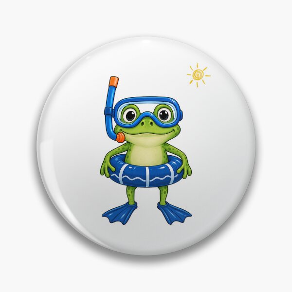 Item preview, Cute Snorkeling Frog Swimming Cartoon Illustration designed and sold by tarzbol.