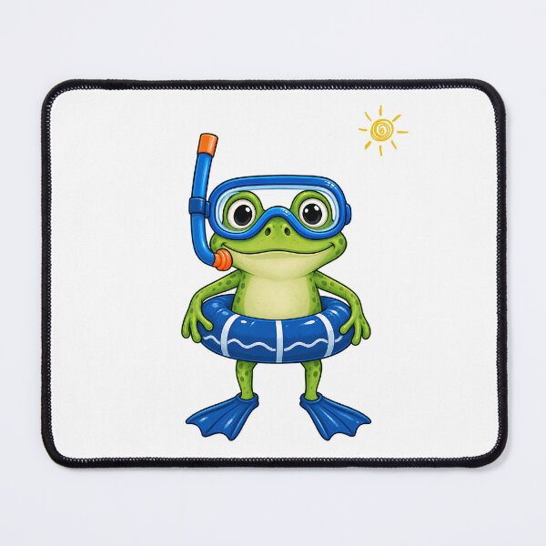 Item preview, Cute Snorkeling Frog Swimming Cartoon Illustration designed and sold by tarzbol.