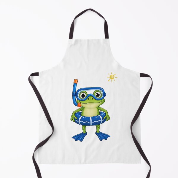 Item preview, Cute Snorkeling Frog Swimming Cartoon Illustration designed and sold by tarzbol.