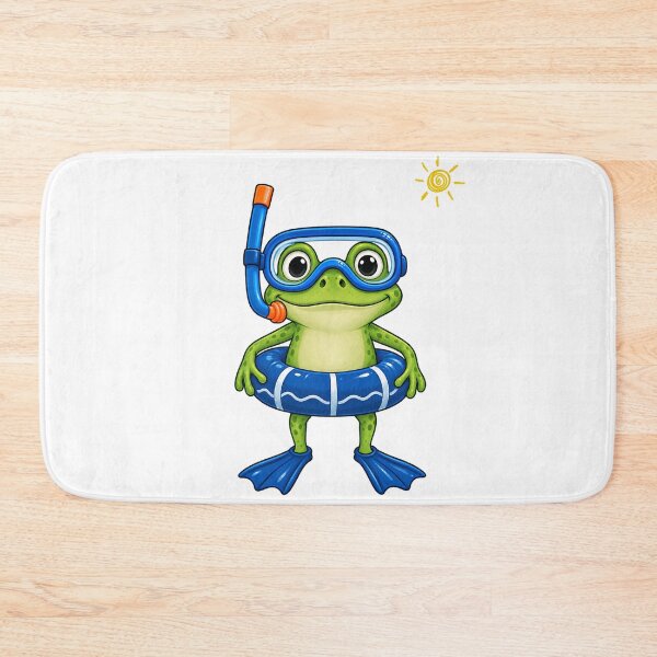 Item preview, Cute Snorkeling Frog Swimming Cartoon Illustration designed and sold by tarzbol.