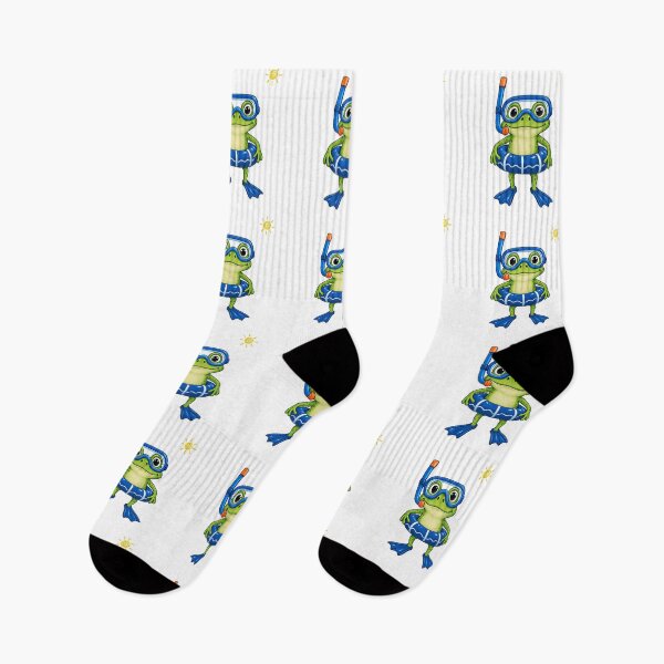 Item preview, Cute Snorkeling Frog Swimming Cartoon Illustration designed and sold by tarzbol.
