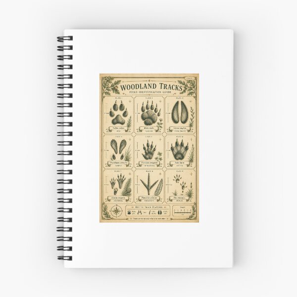 Item preview, Animal Tracks Chart | Woodland Footprint Identification Art | Nature Study Naturalist Gift designed and sold by Brackenlume Studio.