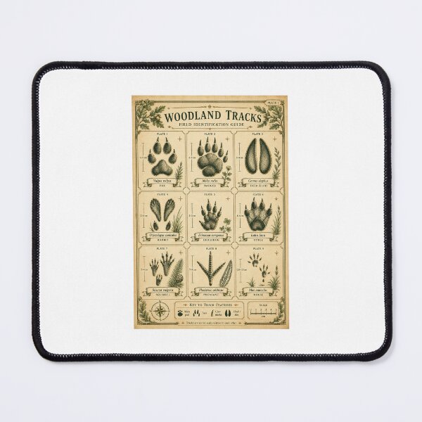 Item preview, Animal Tracks Chart | Woodland Footprint Identification Art | Nature Study Naturalist Gift designed and sold by Brackenlume Studio.