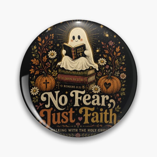 Item preview, No Fear Just Faith – Cute Holy Ghost Christian Halloween Bible designed and sold by will freed18.