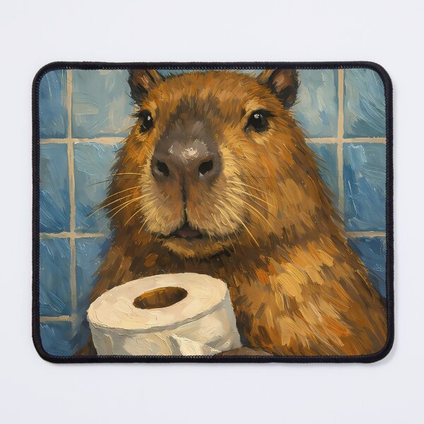 Item preview, Capybara Holding Toilet Paper designed and sold by andrewccrow.