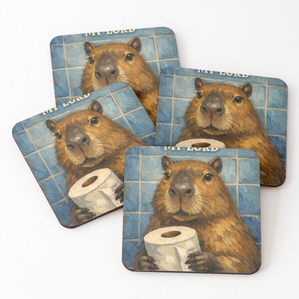 Item preview, Capybara Holding Toilet Paper designed and sold by andrewccrow.