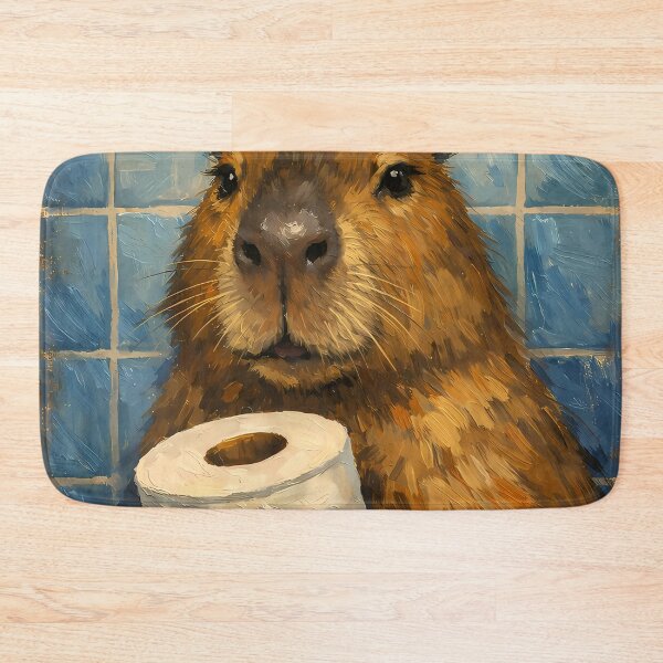 Item preview, Capybara Holding Toilet Paper designed and sold by andrewccrow.