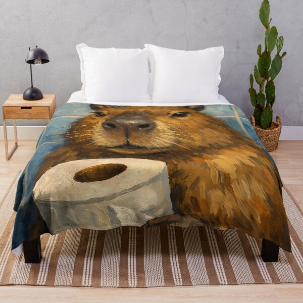 Item preview, Capybara Holding Toilet Paper designed and sold by andrewccrow.