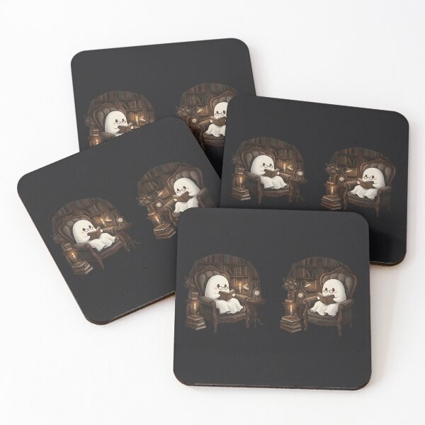 Item preview, Cute Ghost Reading Book Dark Academia Vintage Library Aesthetic designed and sold by MCV-Designs.